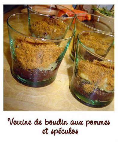 Verrine de boudin aux pommes et spéculos