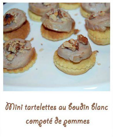 Mini tartelettes au boudin blanc compoté de pommes