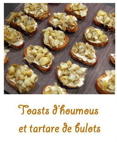 Toasts d’houmous et tartare de bulots