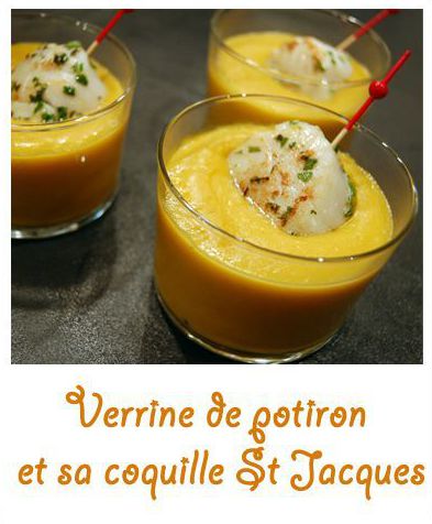 Verrine de potiron et sa coquille st Jacques