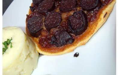 Tarte fine au boudin noir