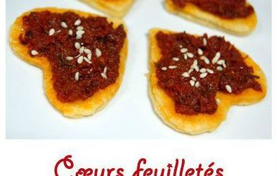 Cœurs feuilletés chutney de tomates et gingembre (dossier spécial st Valentin)