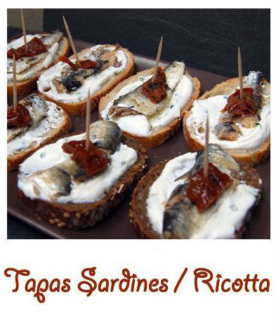 Tapas sardines et ricotta