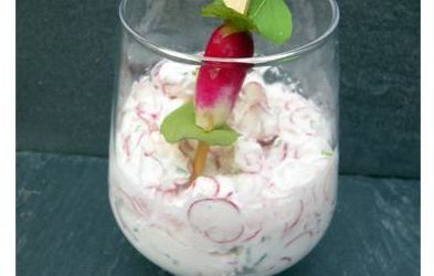 Tartinade de radis au chèvre frais (ou verrines)