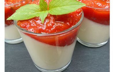 Panna cotta tomates mozzarella