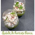 Salade de haricots blancs, cabillaud et pesto de roquette