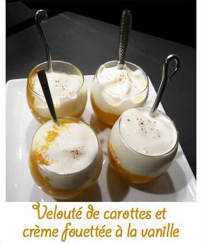 Velouté de carottes et crème fouettée à la vanille