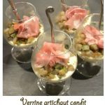 Verrine artichaut confit crème de parmesan