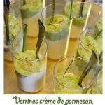 Verrines crême de parmesan purée de petits pois