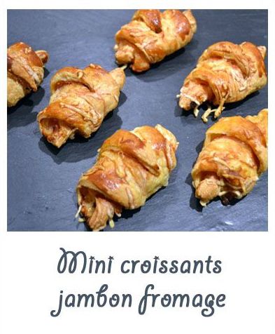 Mini croissants jambon fromage