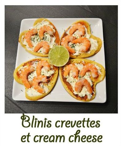 Blinis crevettes et cream cheese – (idées de St Valentin)