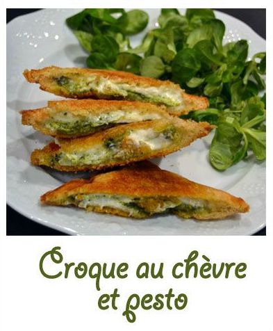 Croque au chèvre et pesto