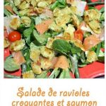 Salade de ravioles croquantes et saumon