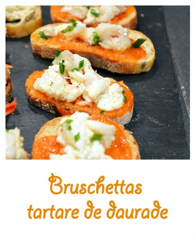 Bruschettas tartare de daurade (partenariat Sacla)