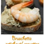 Mini-bruschettas artichaut crevette