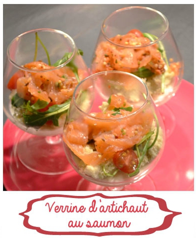Verrine d’artichaut au saumon (partenariat Delpierre)