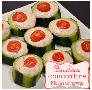 Bouchées concombres/rillettes de harengs (partenariat Delpierre)