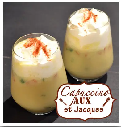 Cappuccino de coquilles Saint-Jacques au curry et à la coriandre