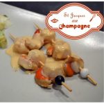 Brochettes de st Jacques au champagne