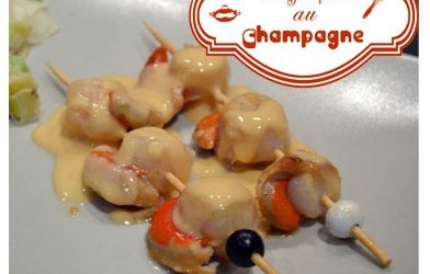 Brochettes de st Jacques au champagne