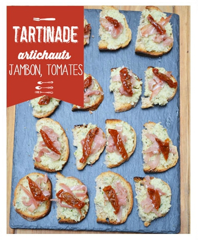 Tartinade artichauts, jambon et tomates séchées