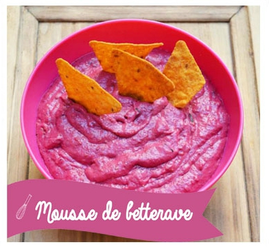 Mousse rose à la betterave ou houmous à la betterave