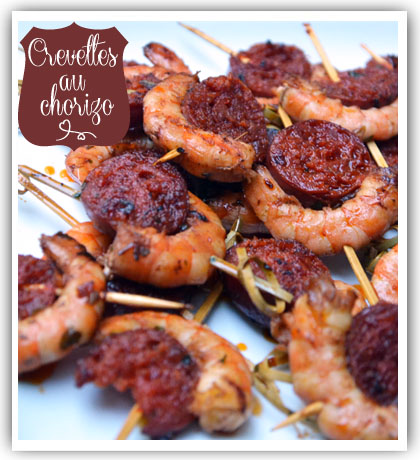 Crevettes et chorizo espagnol