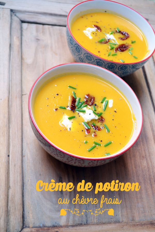 Crème de potiron au chèvre frais