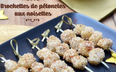 Brochettes de pétoncles aux noisettes