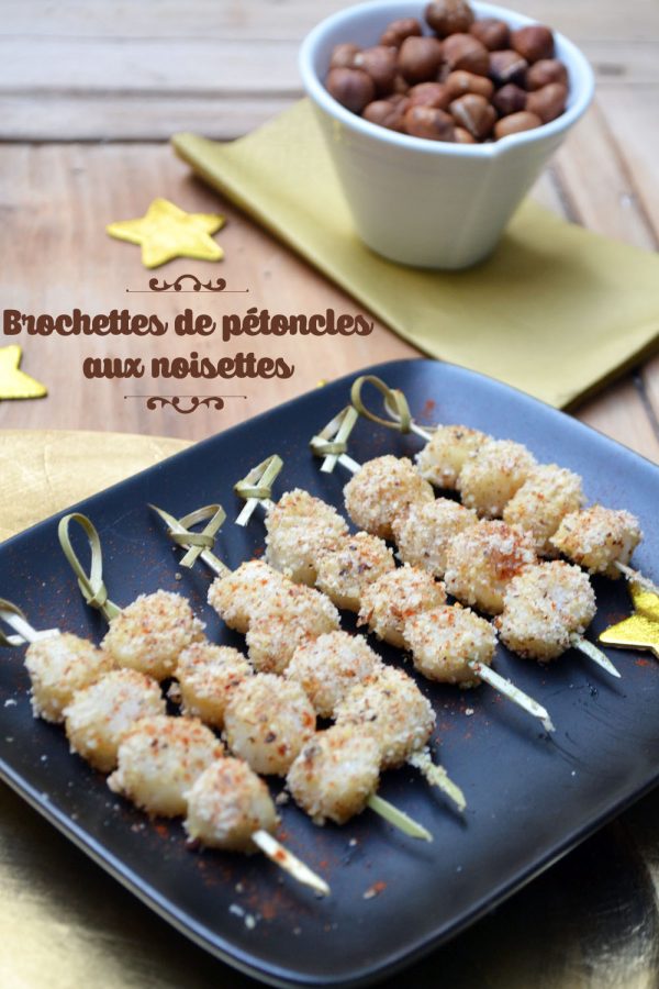 Brochettes de pétoncles aux noisettes