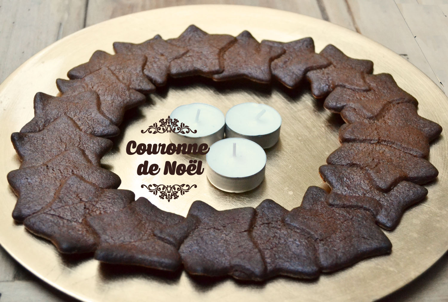 Couronne de noël en biscuits