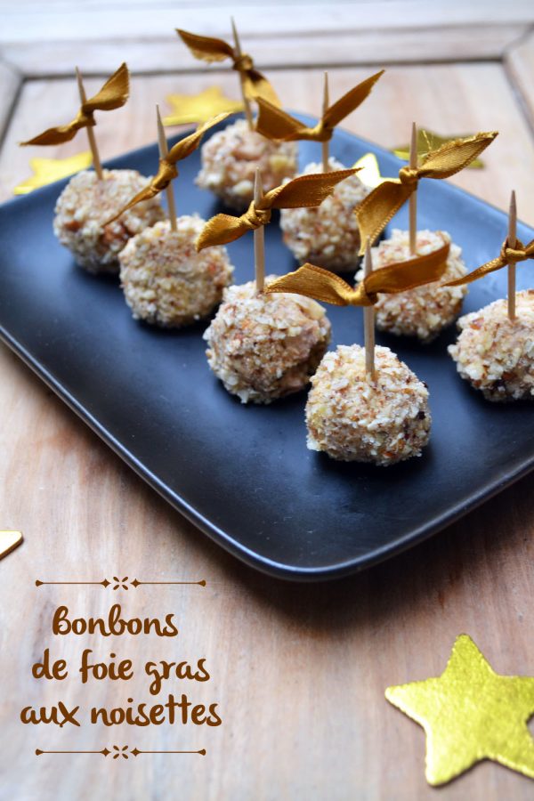 Bonbons de foie gras aux noisettes