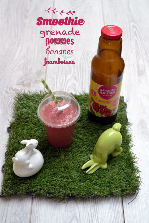 Smoothie grenade, pommes, banane et framboise