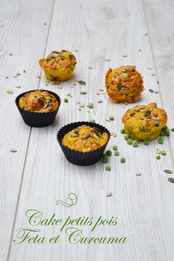 Cake petits pois feta et curcuma