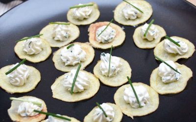 Canapés de chips au chèvre