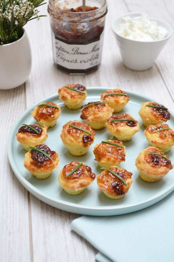 Mini muffins au chèvre et confiture de figues