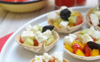 Salade grecque dans une mini tortilla #enviedecouleurs