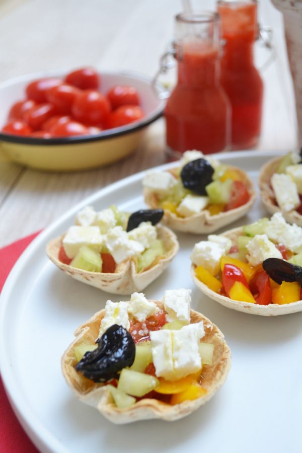 Salade grecque dans une mini tortilla #enviedecouleurs