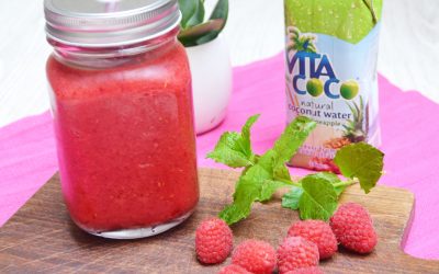 Smoothie framboises airelles eau de coco