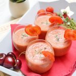 Gaspacho aux tomates et cerises au thym