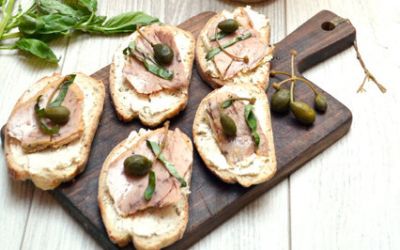 Bruschettas au thon et au fromage frais