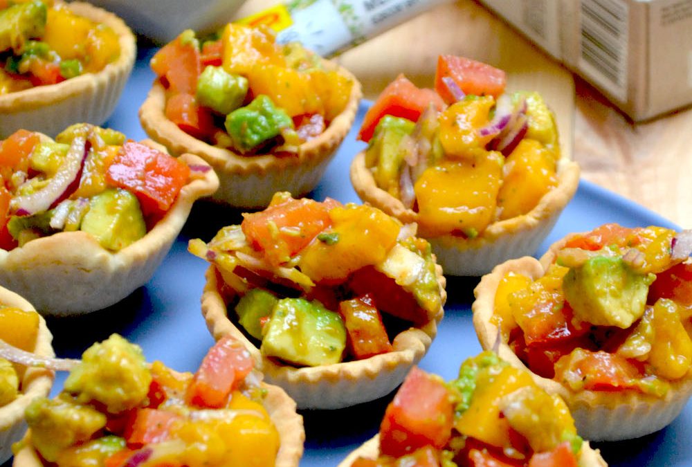 Pizza en coque avocat mangue