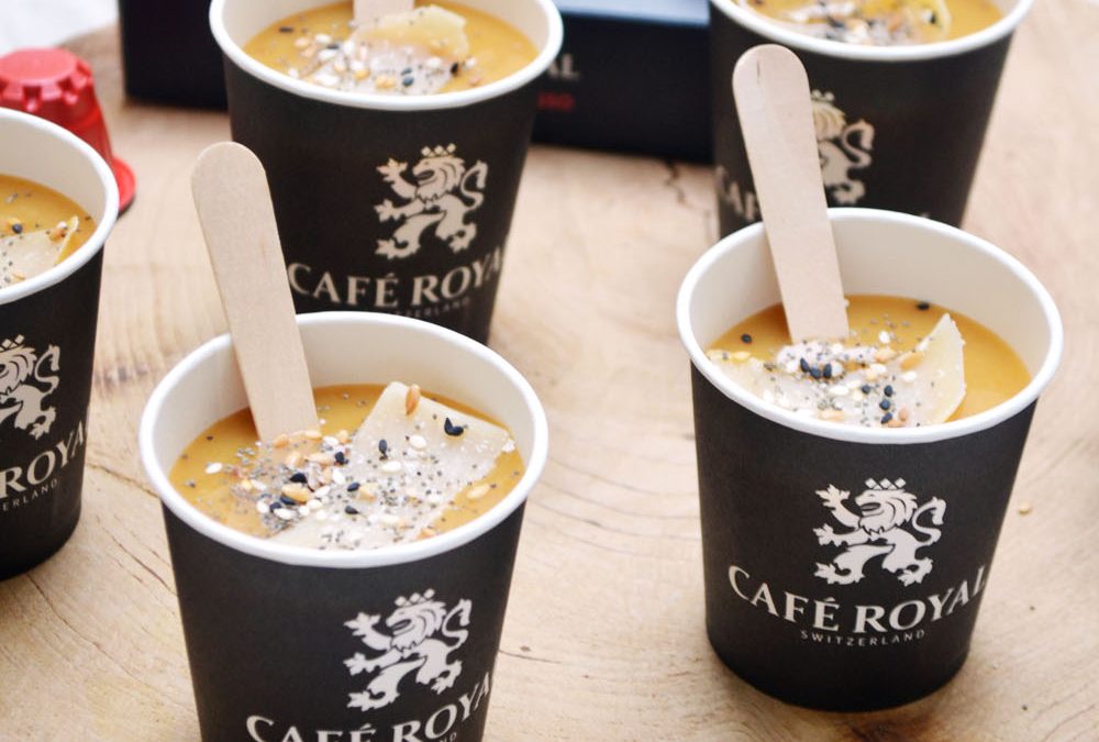 Soupe de marrons, café et parmesan