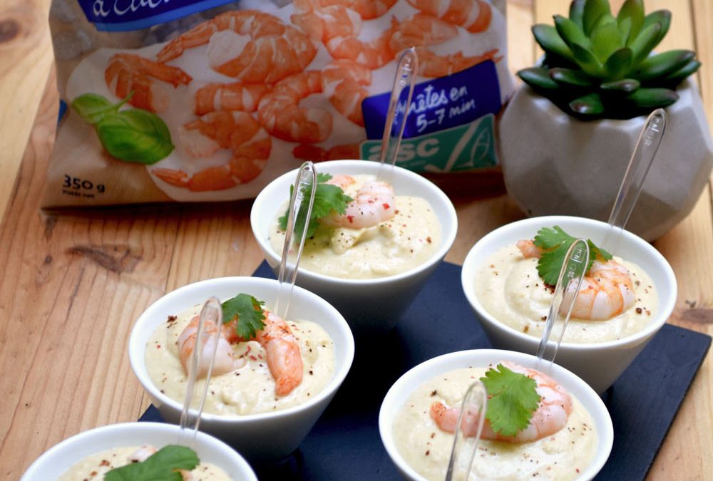 Crème de pois chiches aux crevettes