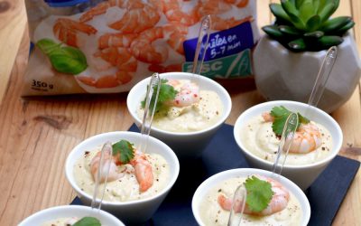 Crème de pois chiches aux crevettes