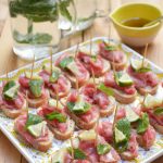 Bruschettas avec du carpaccio