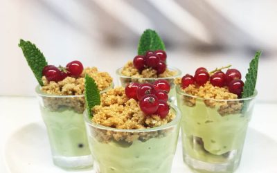 Crumble et sa crème d’avocat/ vache qui rit