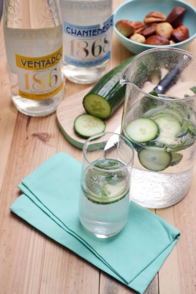 Eau infusée menthe concombre