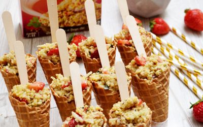 Cornets de quinoa aux fruits frais râpés