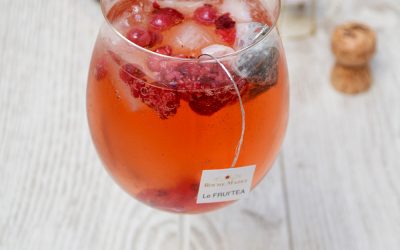 Le Frui’TEA (Cocktail à base de Roche Mazet Syrah Brut Rosé)